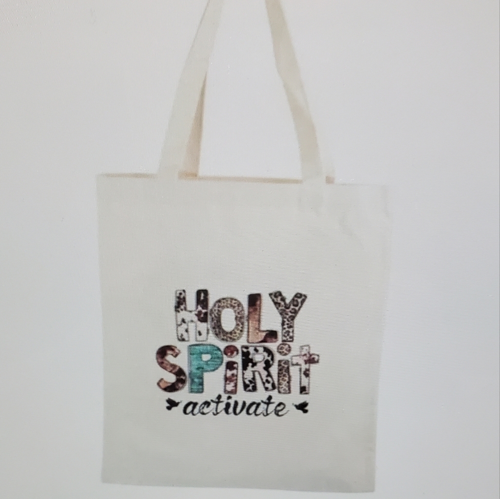 Holy Spirit Activate Cream Tote Bag